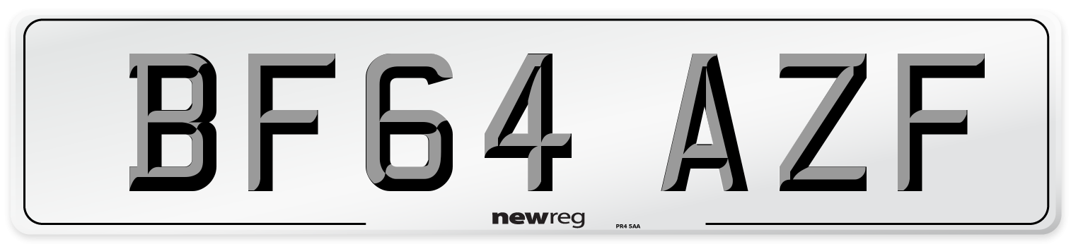 BF64 AZF Number Plate from New Reg